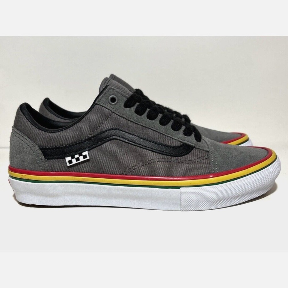 Vans Skate Old Skool Rasta Gray Men’s 7 EUC PopCush DURACAP